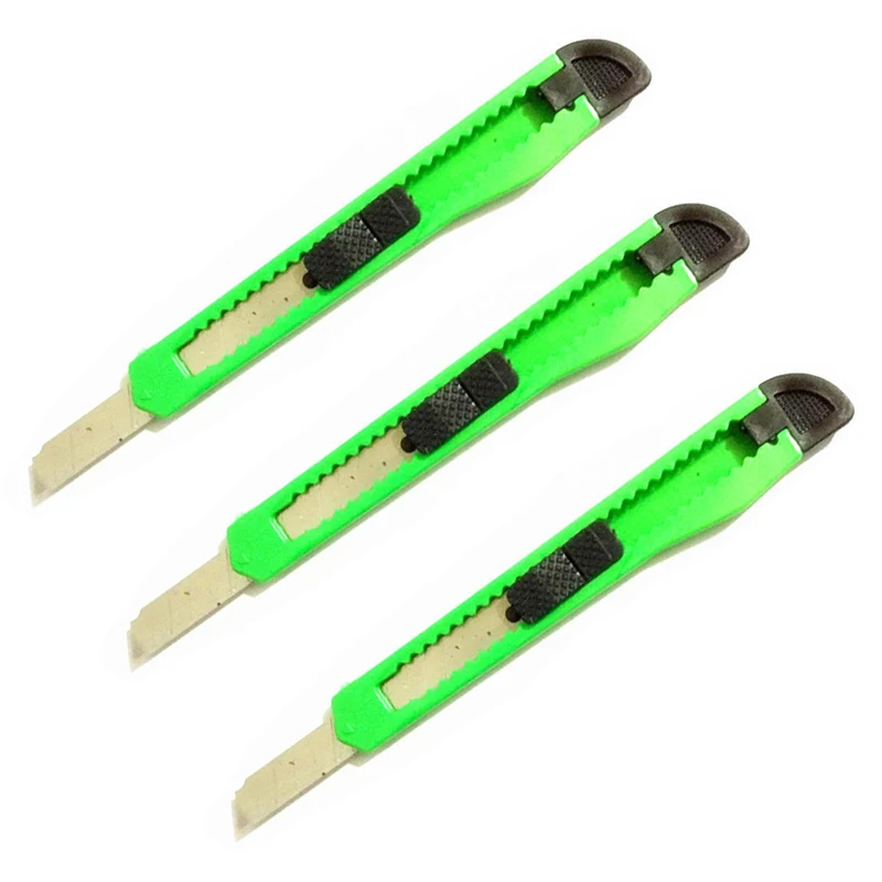 Защелкивающиеся канцелярские принадлежности для рукоделия, художественная коробка, Студенческая посылка, острый нож, нож, инструмент для рукоделия - Цвет: Зеленый