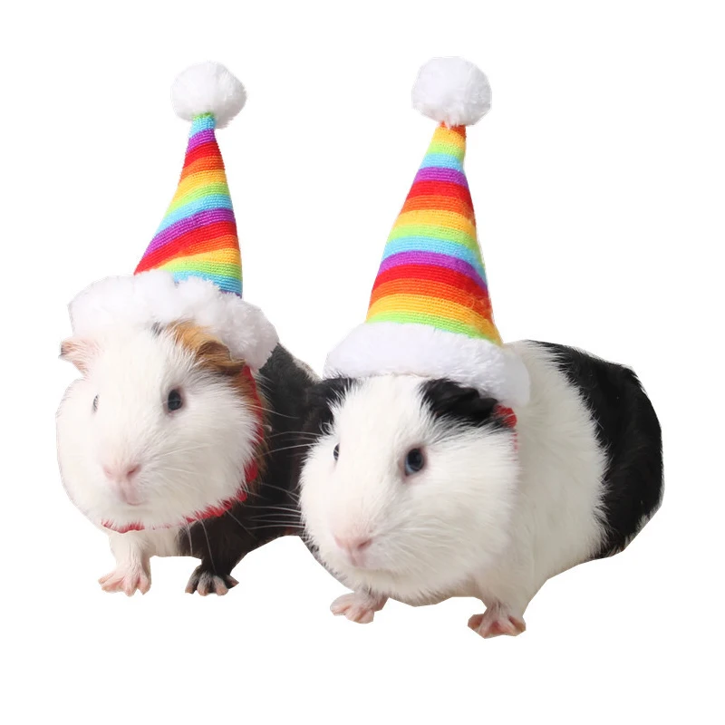 Новогодняя маленькая плюшевая шапка Санта Клауса для домашних животных кошек