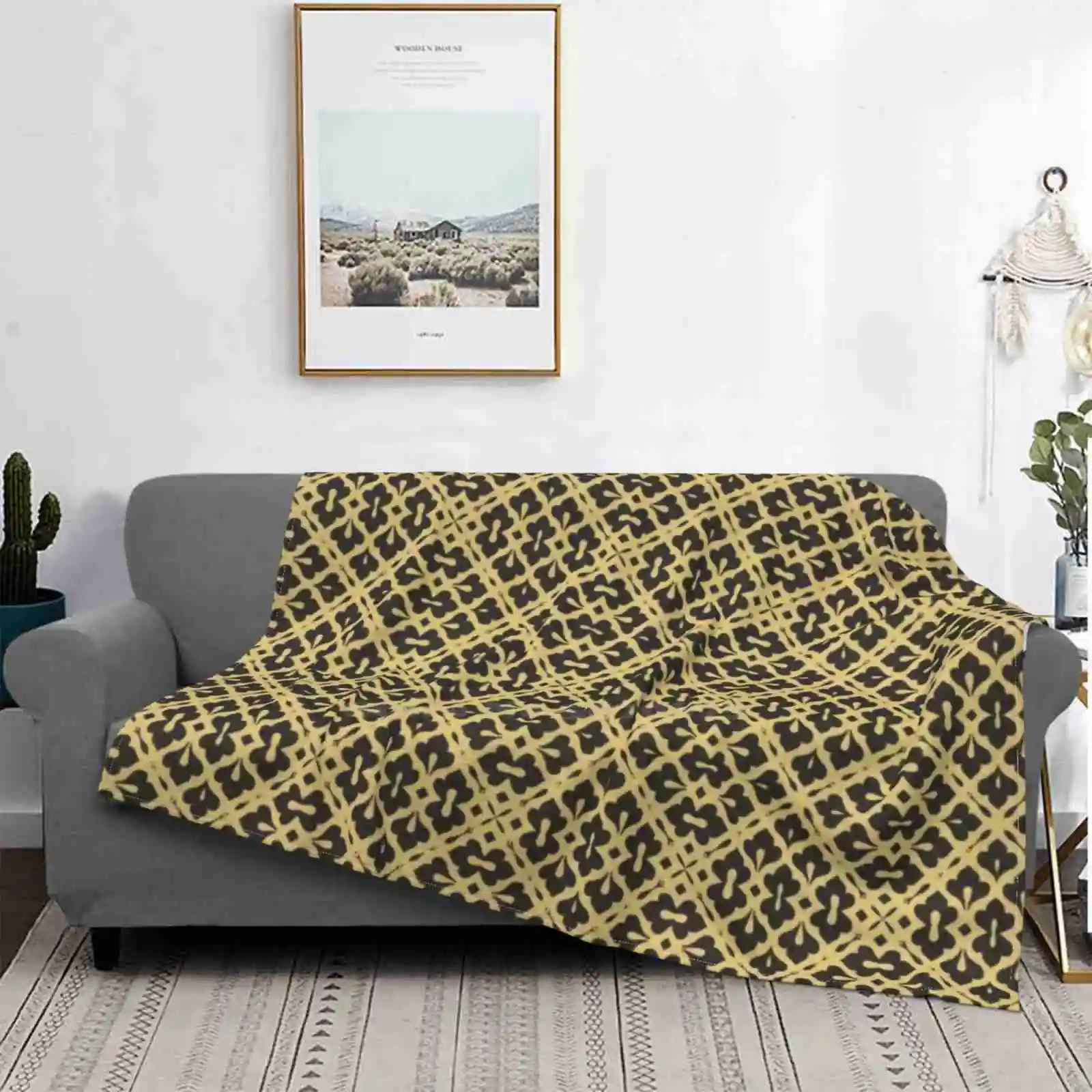 

Luxury Ornament Gold Super Warm Soft Blankets Throw On Sofa/Bed/Travel Jewelry Beauty Fashion Arabic Decorative Ethnic Floral