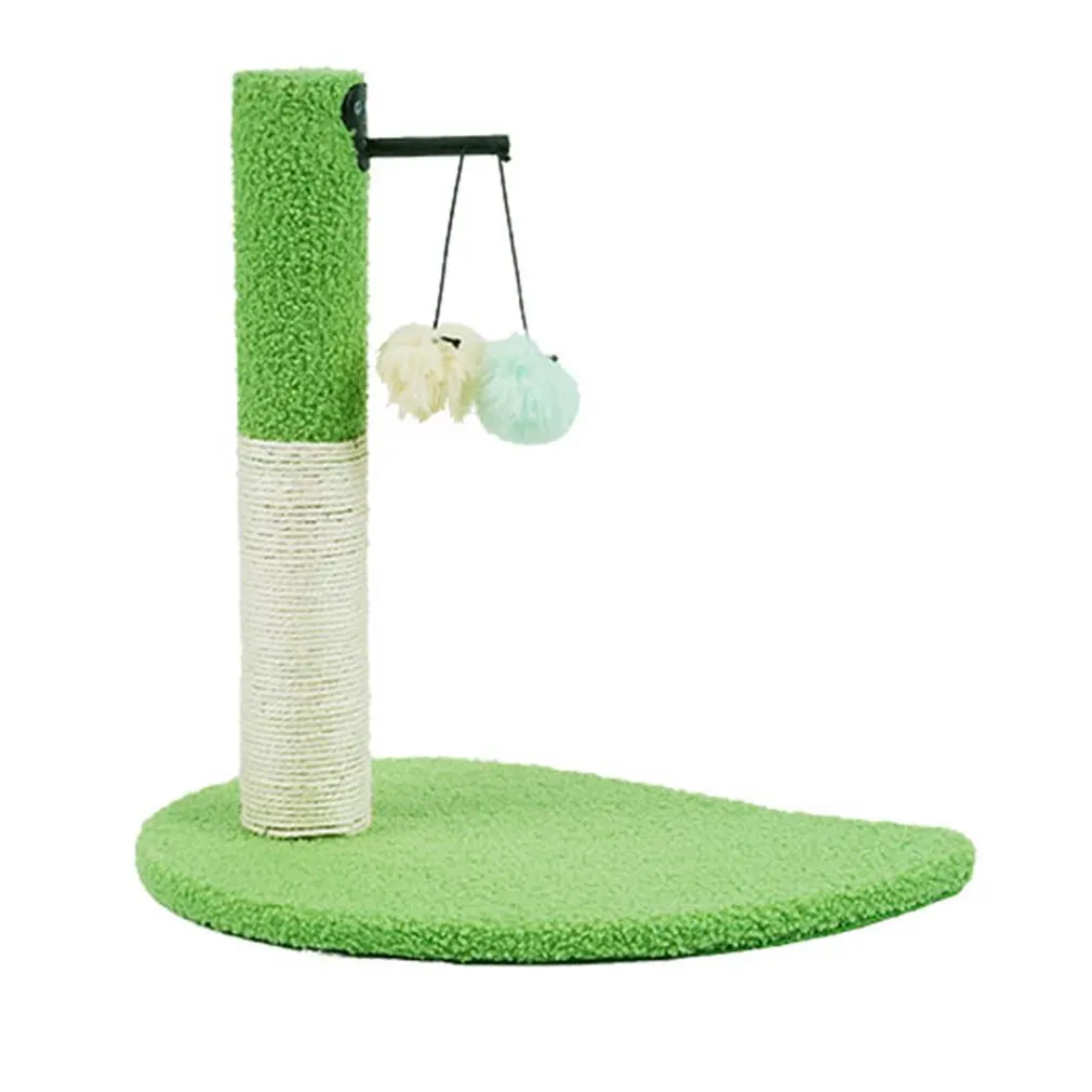 

Cute Leaves Pet Cat Tree Toys with Ball Scratcher Posts for Cats Kitten Climbing Tree Cat Toy Protecting Furniture Fast Delivery