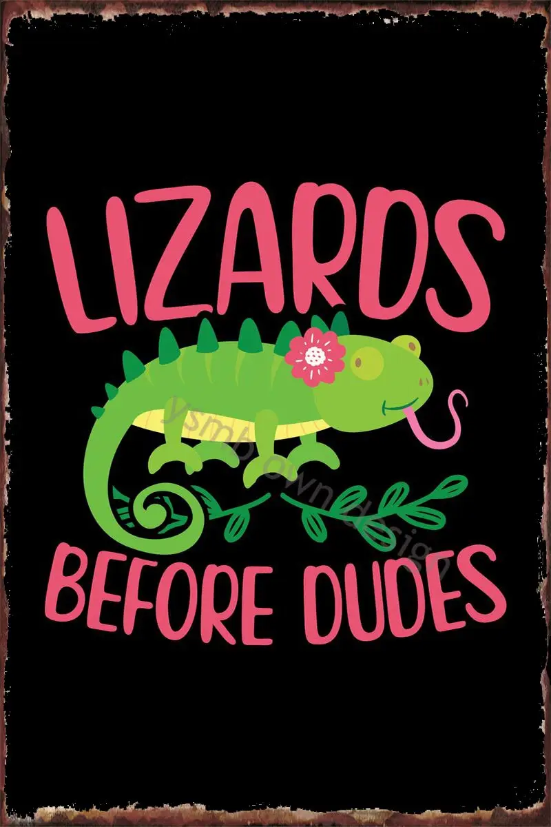 

Подарок в стиле ретро с изображением ящериц перед двойками, винтажный металлический знак, жестяные таблички, Настенный декор для творчеств...