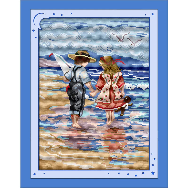 Hand in hand(1)(kids) Cross Stitch Figuer Kits Embroidery Needlework Sets Cross-Stitch Kit | Дом и сад
