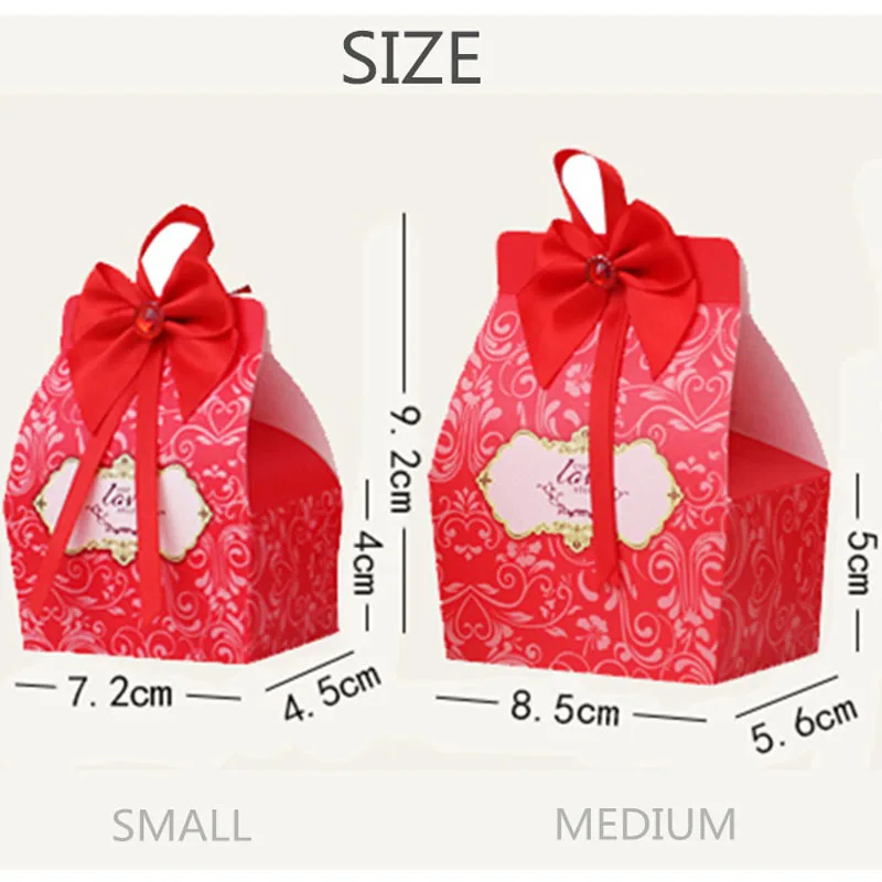 50 шт./лот с бантом и цветочным рисунком для девочки детей подарочная коробка