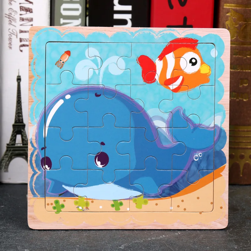 

Wooden 3D Puzzle Jigsaw Tangram For Children Baby Cartoon Animal/Traffic Puzzles Educational Learning Toys Kids Toy