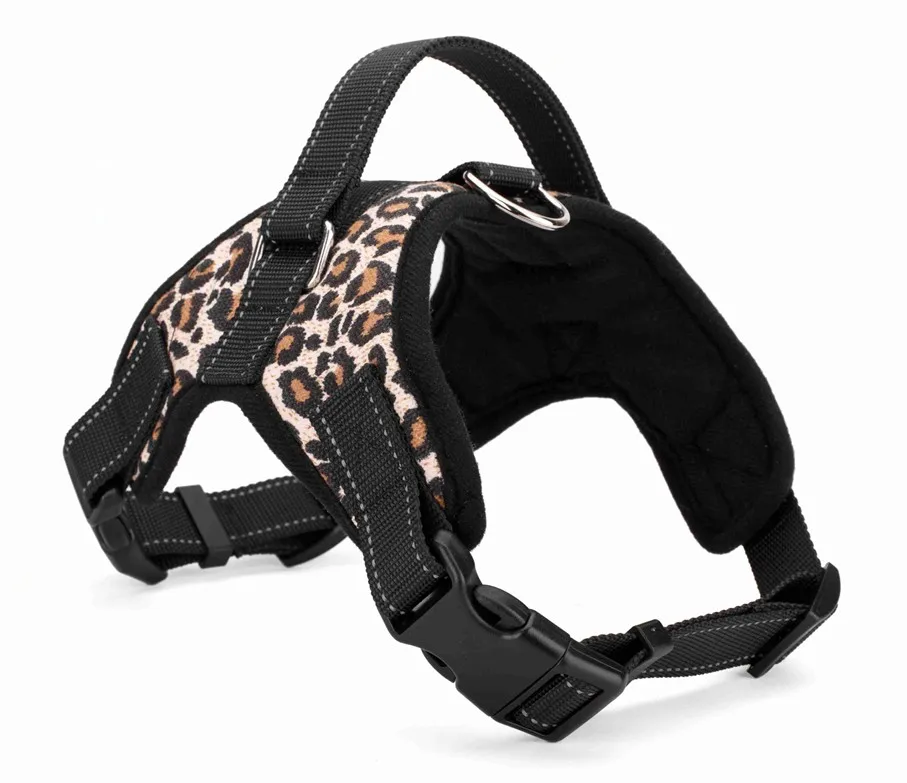 Canvas Leopard Поводок для собак розового цвета, для средних и больших собак ремни жилет XL Регулируемый не тянуть золотистый ретривер, собака принадлежности - Цвет: Canvas Leopard