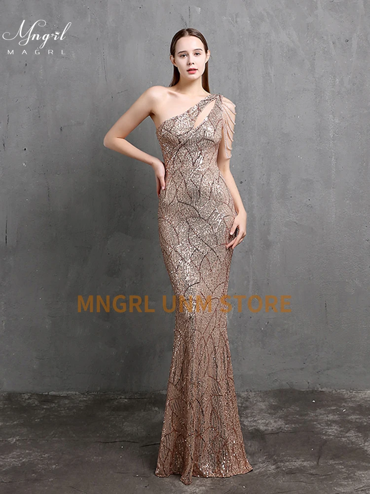 

MNGRL Multicolor Ball Gown O-neck Sleeveless Sequins Back Zipper Plus Size Prom Dresses robe de bal