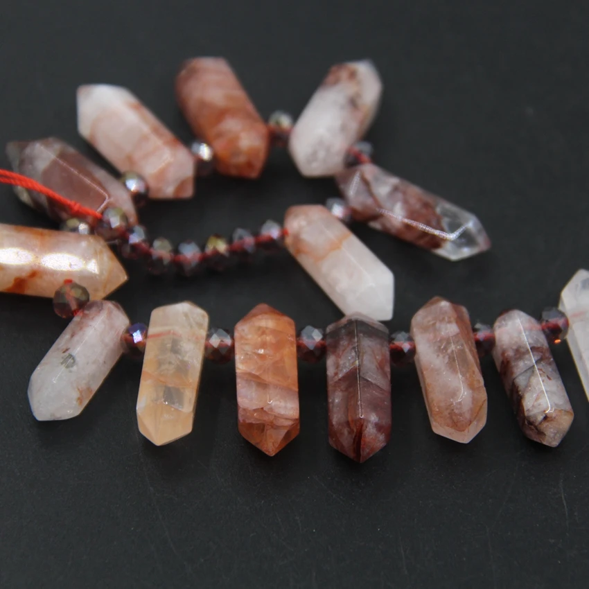 Бусины Из Натурального Красного хрусталя двусторонние бусины с гранями и
