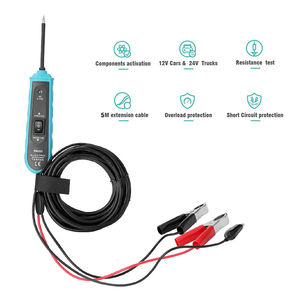 

EM285 Portable Automotive Electric Circuit Tester Car Electrical System Diagnostics Test Tool Auto Circuit Detect Tool