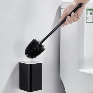 black toilet brush corner cleaning brush quick draining wall mounted and floor standing home cleaner tools bathroom accessories free global shipping