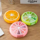 Портативный вращающийся круглый бокс для хранения таблеток, 7 бар, мини-контейнер для хранения лекарств, фруктов