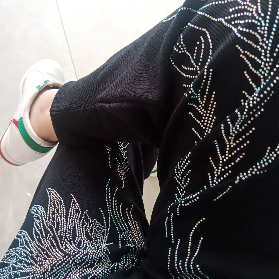 

European goods 2021 spring and summer new fashion heavy industry hot color drill loose and thin leisure sports Harlan Leggings