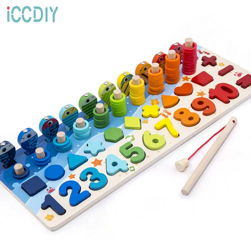 

Children's Magnetic Fishing Toy Puzzle Digital Assembly Building Blocks Enlightenment Early Education 1-2-3 Years Old