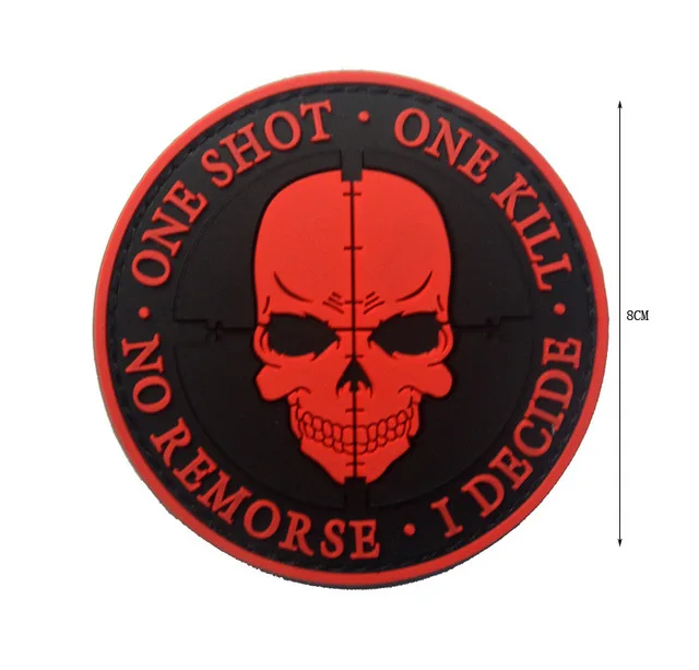 Kill Skull Red Morale Patches No Knife No Life SKULL PVC 3D Military Tactical Patch badge applique EMBLEM - Цвет: Kill Skull Red