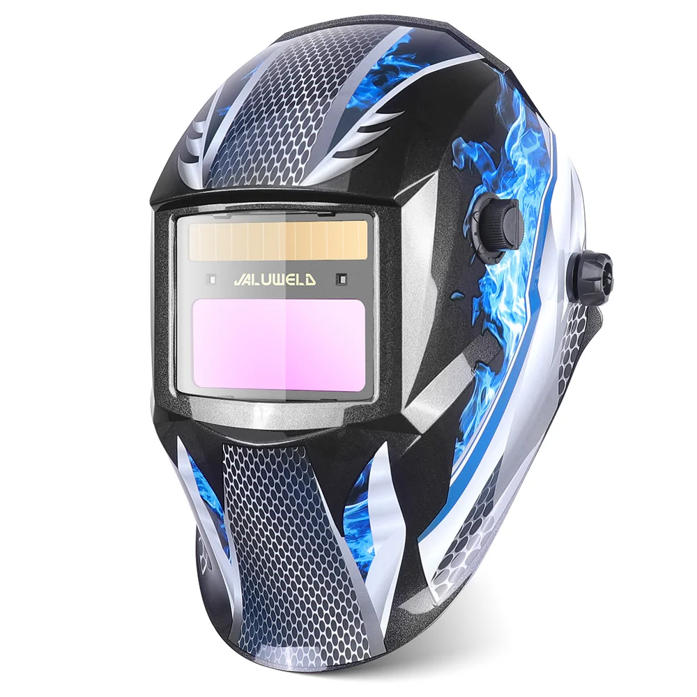 

Welding Helmet Large Viewing Screen Welder Mask 93*43mm Solar Powered Auto Darkening Weld Grinding for MIG Li Battery DIN 9-13