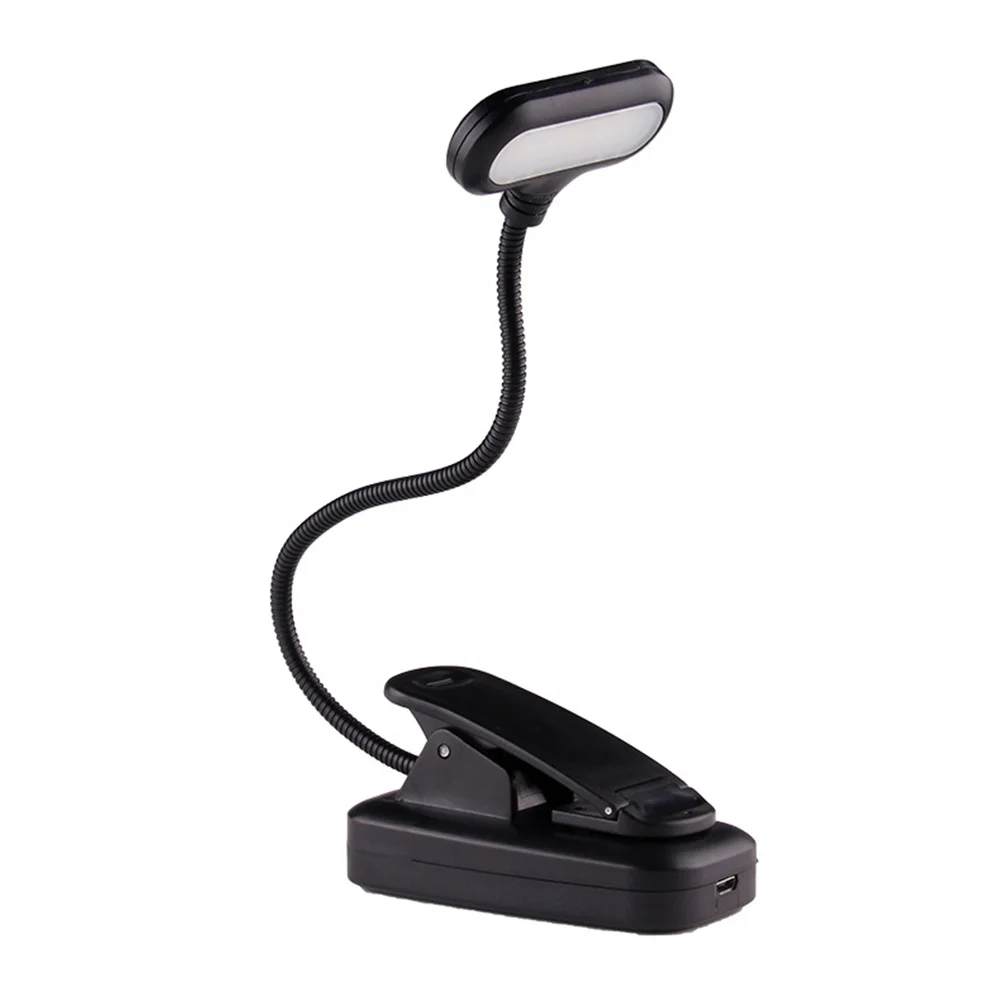 

Dimmable Desk Reading Light with Gooseneck Clip 5 LEDs USB AAA Battery Powered Flexible Night Reading Notebook Table Lamps