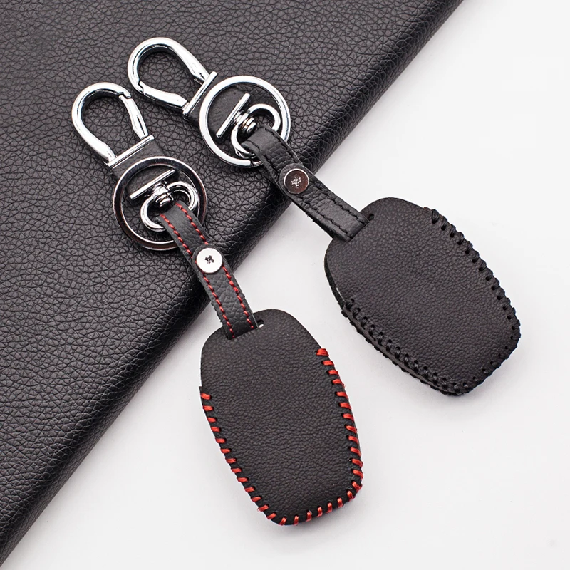 

High Quality Smooth Leather Car Key Chain Key Cover for Renault / Opel Vivaro Movano Car Shield 3 Button Car Remote Key Box