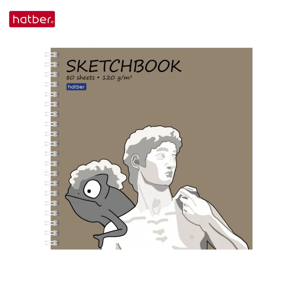 Скетчбук &quotХамелеон лет до нашей эры&quot А5 80 листов без линовки на гребне бумага