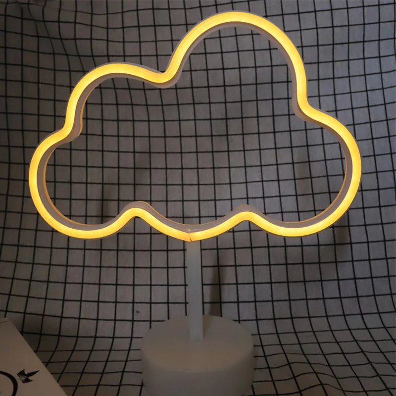 Cloud USB неоновый светодиодный знак единорога ночной Светильник Фламинго декоративные Луны Светодиодная лампа вечерние Радуга дома Детская комната Декор Светильник СВЕТОДИОДНЫЙ ночник для детей - Испускаемый цвет: Cloud