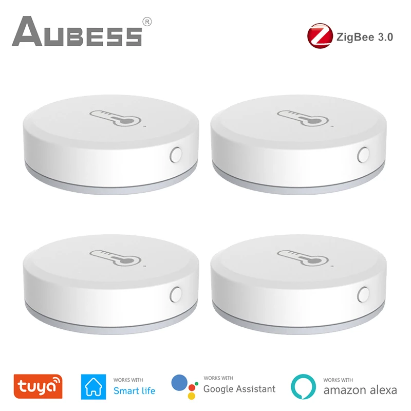 

10/1Pcs Tuya ZigBee Smart Temperature And Humidity Sensor Work With Smart Life App Zigbee Hub Via Alexa Google Home Smart Home