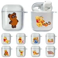 disney winnie the pooh pig soft case for airpods 2 1 earphone funda clear transparent tpu protective bluetooth wireless