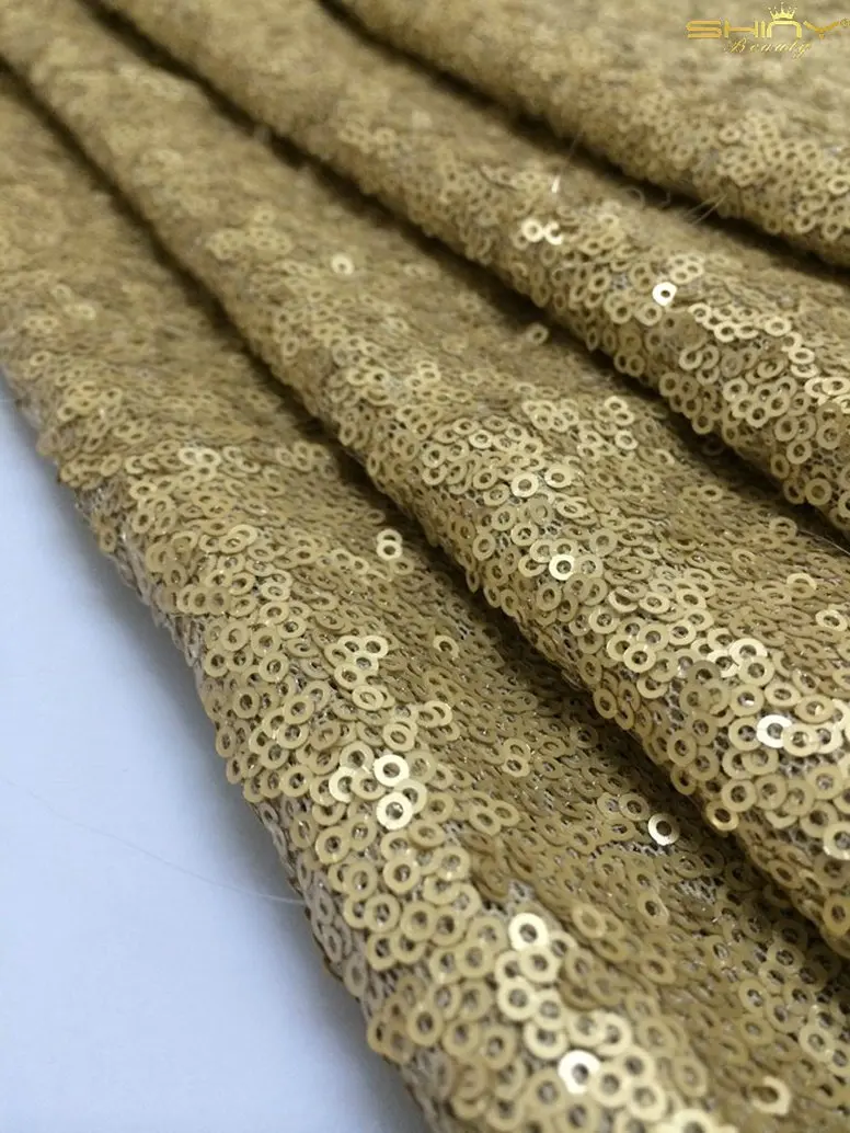 Matte Gold Розовое золото/темно-синий/красный/розовый/черный 4 фута(125 см) Ширина блесток ткань материал на 5 ярдов для платья/обуви/свадьбы/party-C0813 - Цвет: Matte Gold