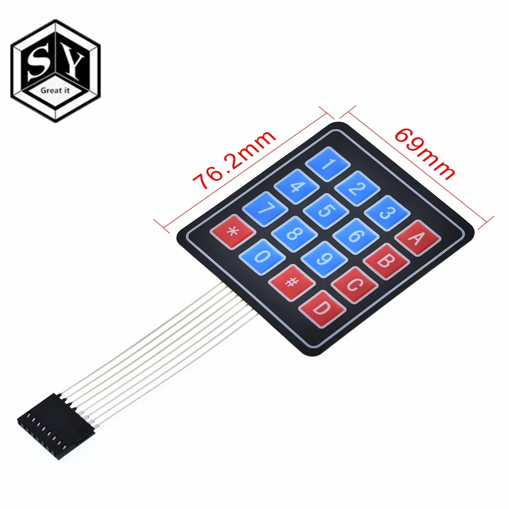 Мембранная клавиатура Great IT 16 Key 4x4 1 шт. 4*4 матричная для смарт автомобиля Arduino|keyboard