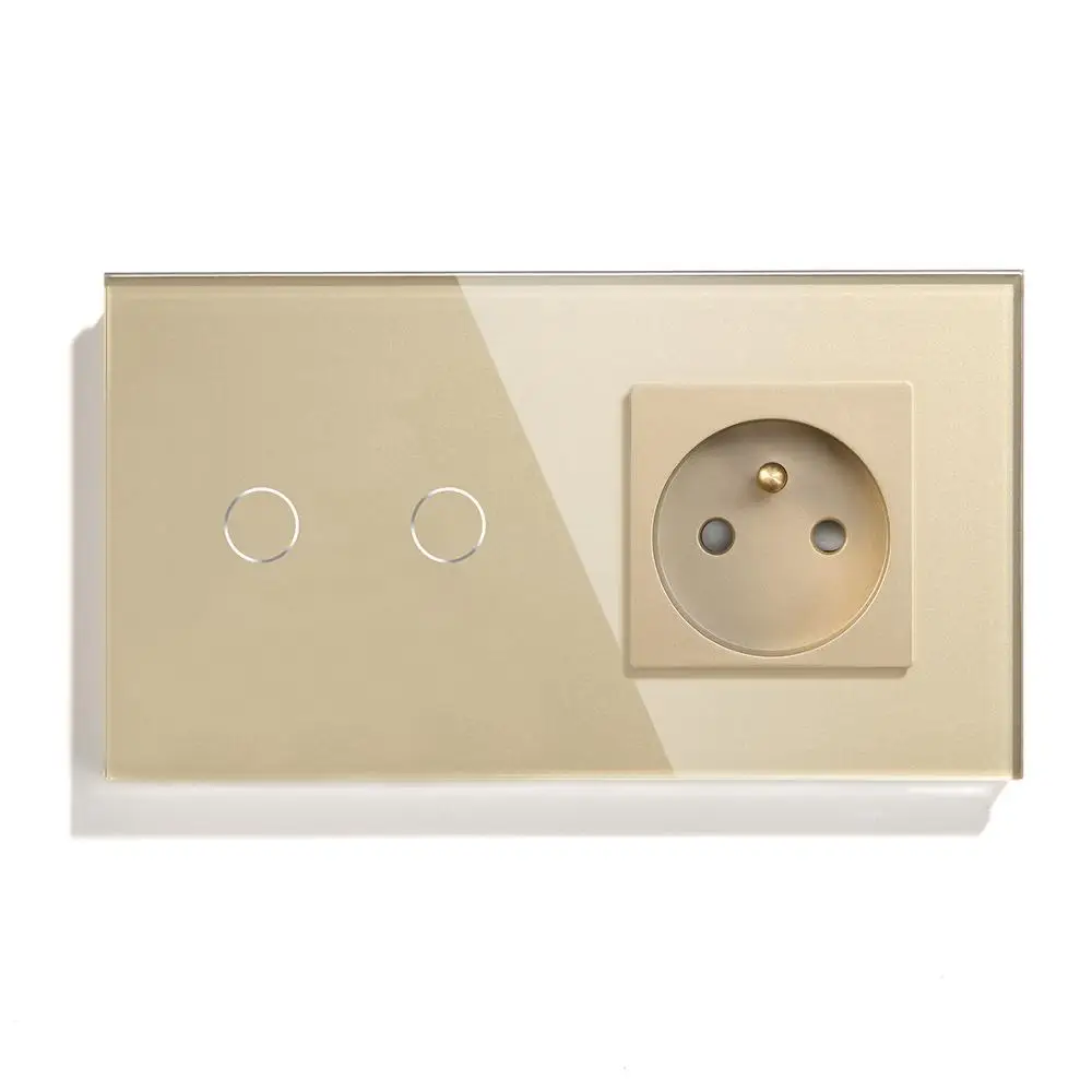 Сенсорный выключатель BSEED со стандартной розеткой Fance переключатели стеклянными