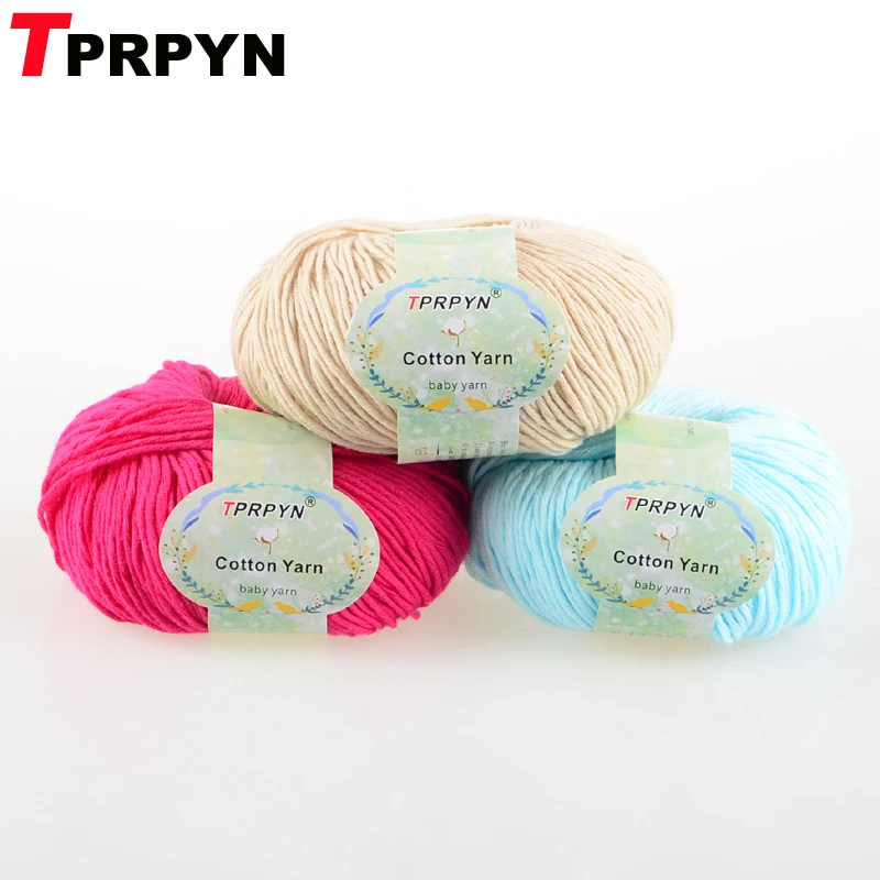 TPRPYN 6 шт. = 300 г 100% хлопчатобумажная пряжа для вязания детей ручной вязки пряжи