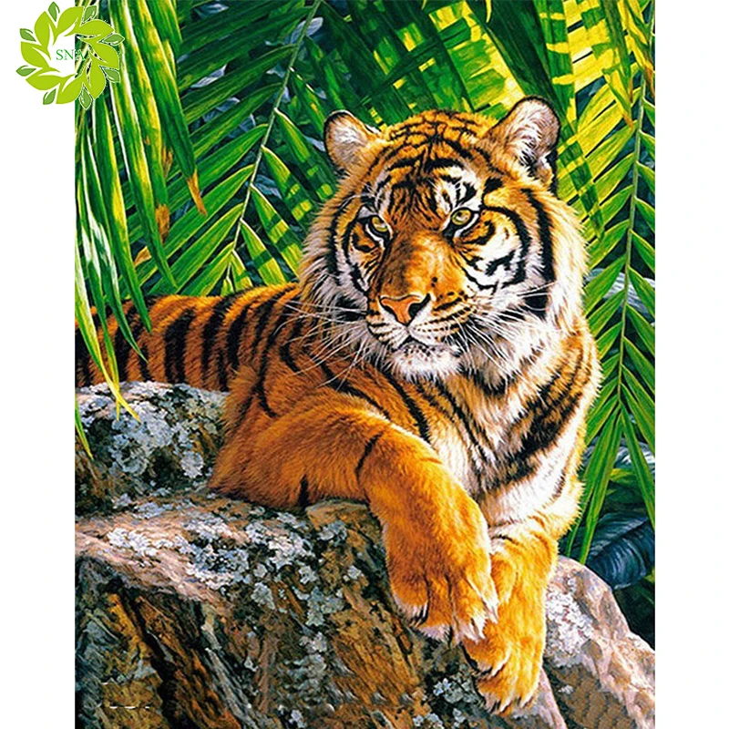 

SNA Full Square/Round Drill 5D DIY Diamond Painting Tiger Embroidery Cross Stitch 3D Home Decor Christmas Gift