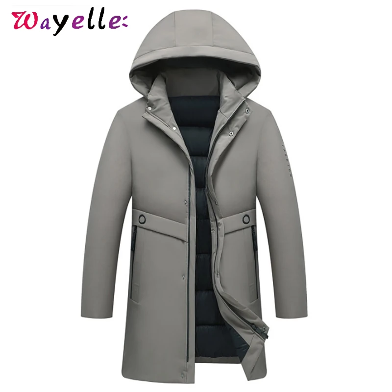 2019 зимние мужские куртки и пальто с капюшоном высококачественные теплые длинные