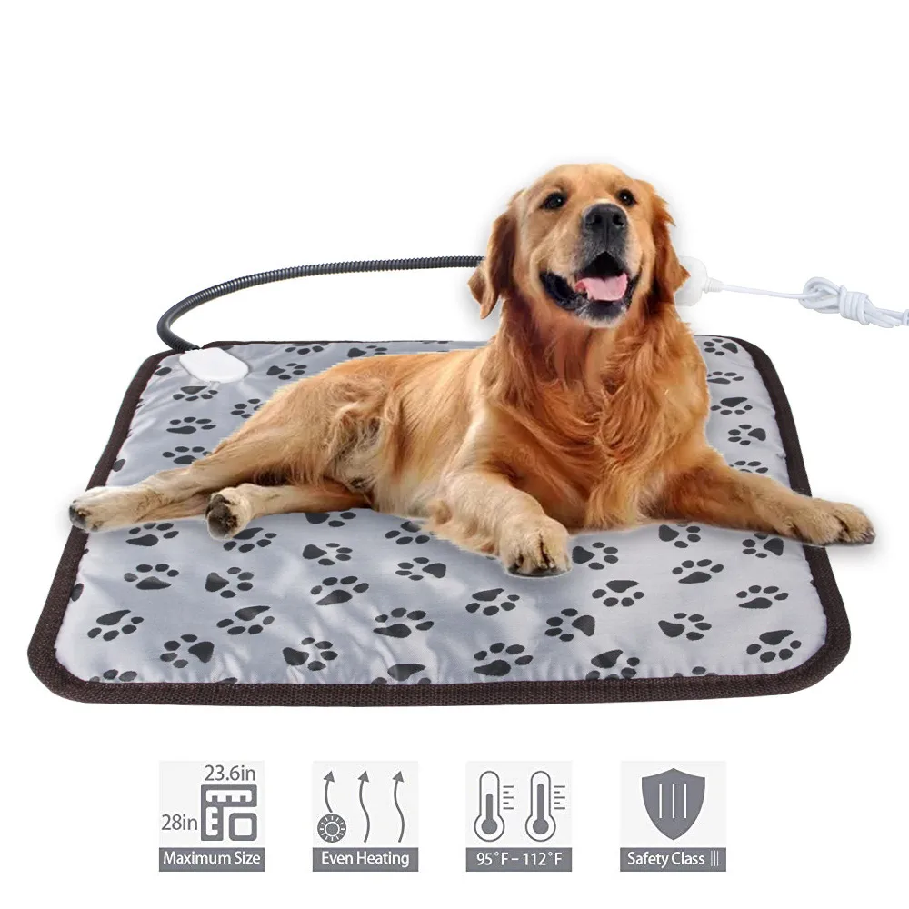 

45*45cm Electric Heater Waterproof Adjustable Heated Mat Dog Cat Pet Heating Pad Bed Blanket Winter Heated Glove Carpet