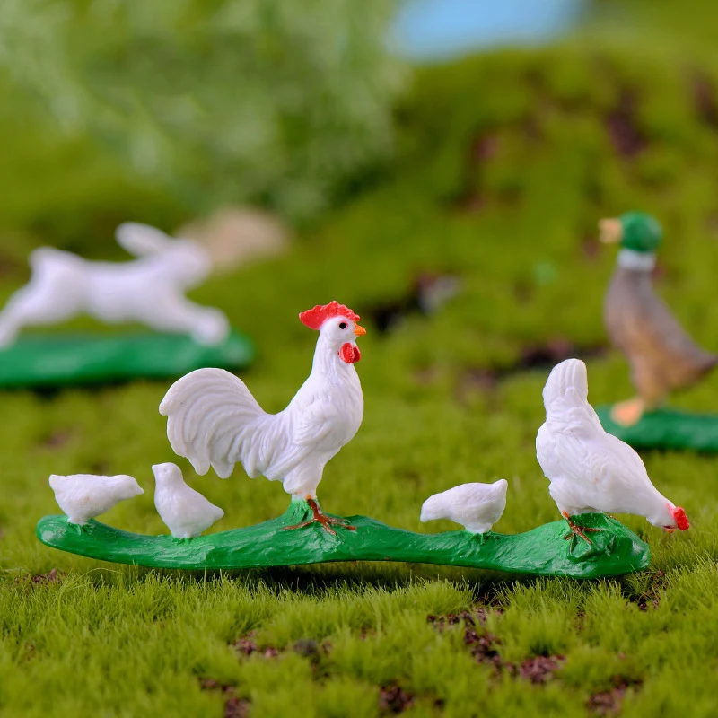 Ферма с курицами кролик группа утка группы маленькая модель статуя декоративная