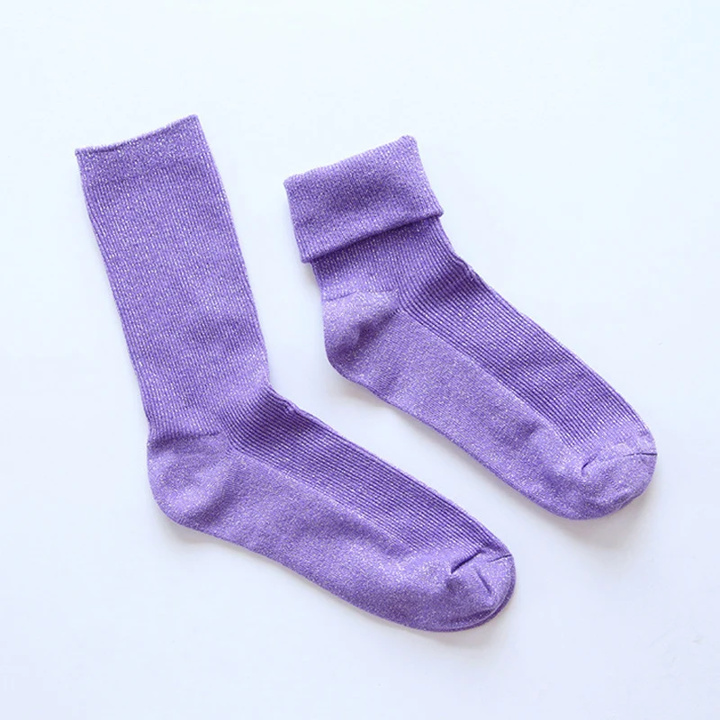 2020 весна осень блестящие Женские Простые Носки модные художественные женские