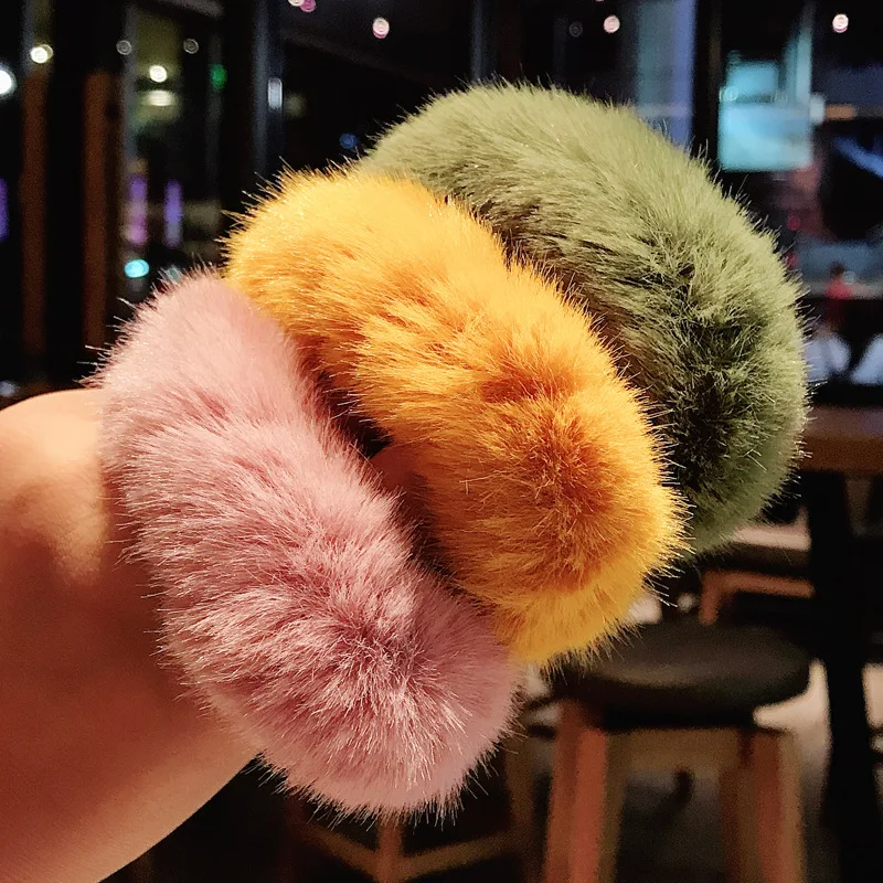 Новинка настоящие кроличьи волосы мягкие эластичные резинки для волос женщин и