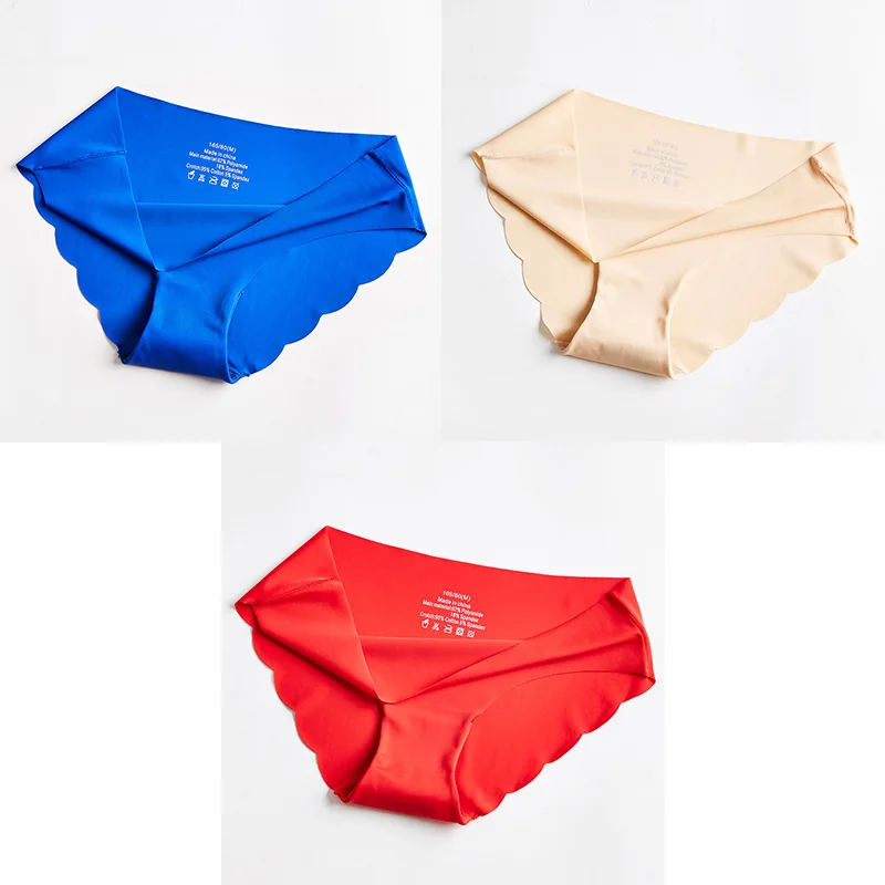blue nude red 3 шт. бесшовные трусики для женщин, нижнее белье, сексуальные трусы, одноцветные женские трусики, Лидер продаж, нижнее белье для женщин, бесшовное M-XXL BANNIROU - Цвет: blue nude red