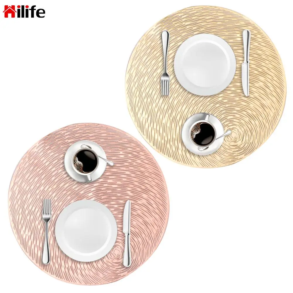 

Круглая теплоизоляционная подставка из ПВХ, коврики для кофейных чашек, домашний Рождественский Свадебный декор, термостойкая подставка д...