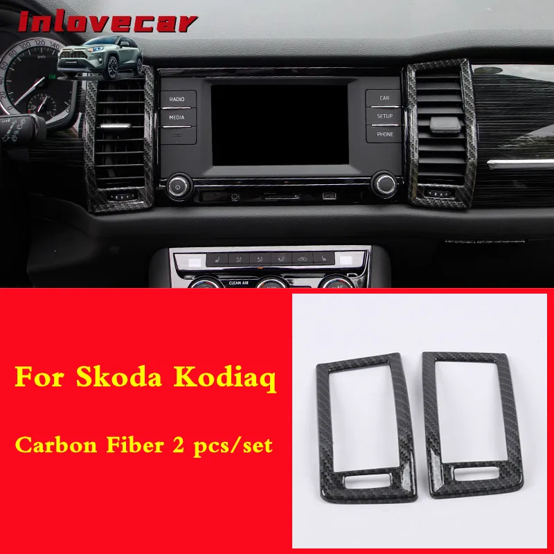 

For Skoda Kodiaq GT 2017-2019 front air outlet decoration cover conditioning circle ring frame trim strip garnish accessories