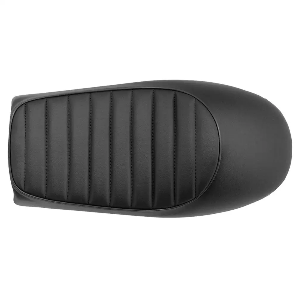 Черный мотоцикл кафе гонщик сиденье на заказ Винтаж горб седло плоский поддон