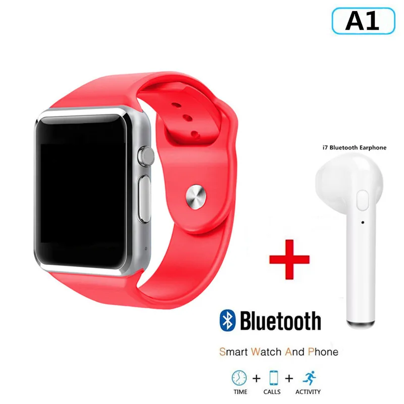 Red Add i7 A1 Смарт-часы, синхронизация уведомлений, поддержка sim-карты TF, подключение Bluetooth, Android телефон, умные часы PK GT08 Apple Watch V8 - Цвет: Red Add i7