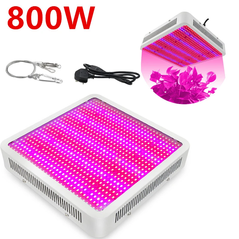 800W Светодиодный светильник для выращивания, полный спектр для выращивания в помещении, теплица, овощи, растительный светильник 200 Вт/300 Вт/400 Вт/600 Вт/800 Вт/1000 Вт/1200 Вт - Испускаемый цвет: 800W
