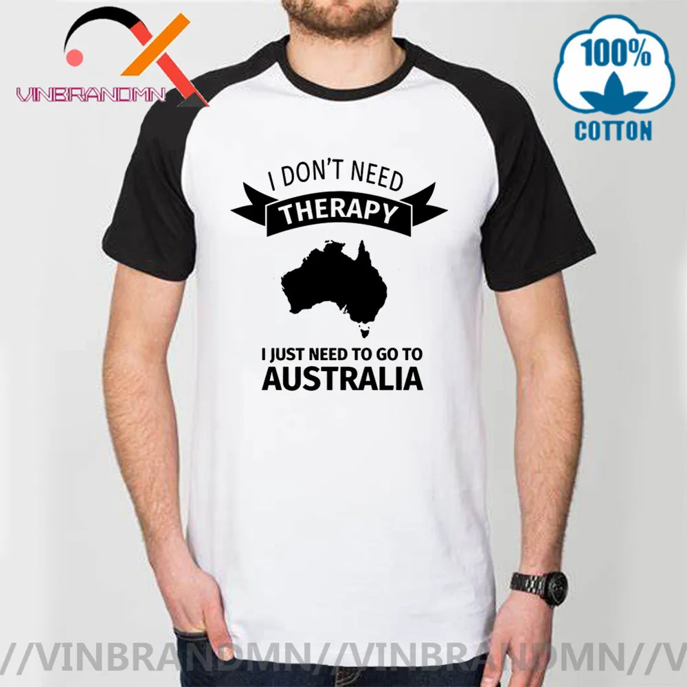 Забавная футболка с надписью I don't need therapy i just to go australia стильная мужская