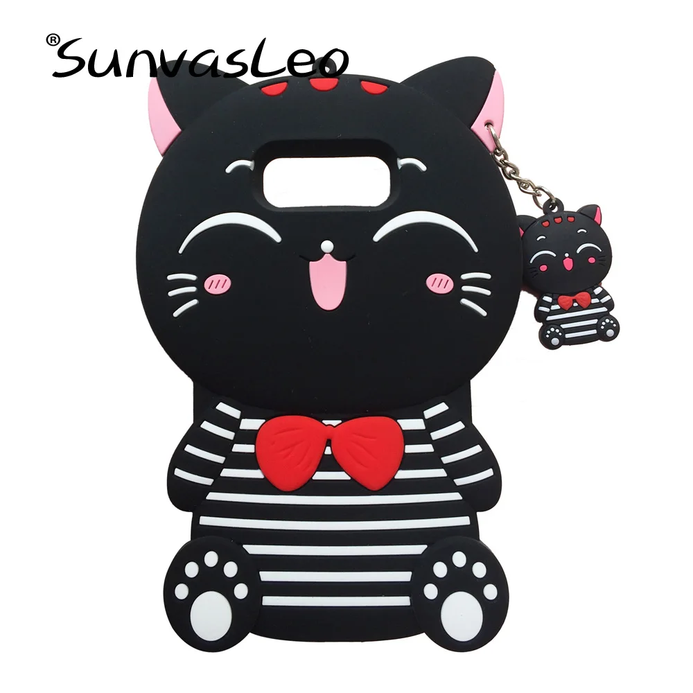 Black Striped Cat Мягкий силиконовый чехол для samsung Galaxy S10e S10 S10Plus с объемным изображением животных из мультфильмов, защитный противоударный чехол для задней панели телефона - Цвет: Black Striped Cat