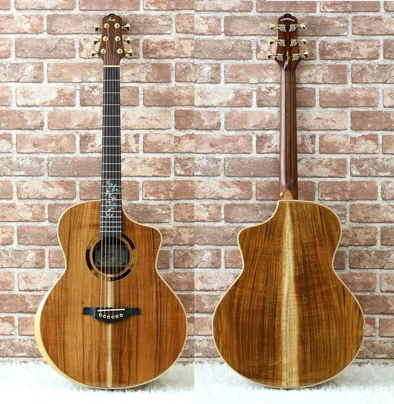 

Деревянная акустическая гитара lesing Solid KOA, 41 дюйм Cutaway Jumbo All Solid Koa, акустическая гитара, бесплатная доставка