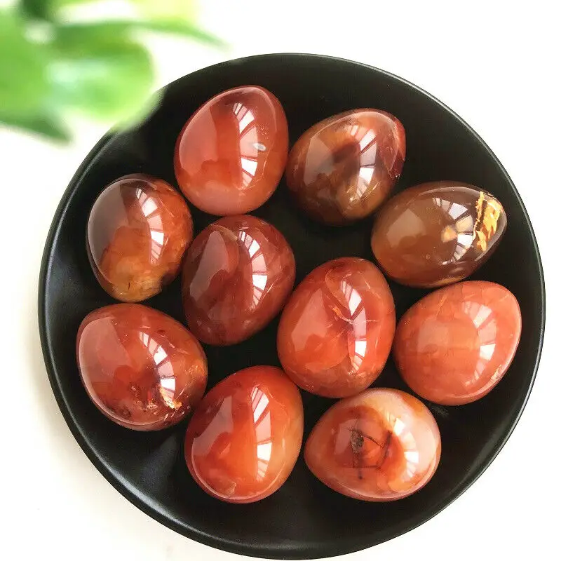 Оптовая продажа 1 шт. натуральный красочный красный оранжевый сердолик агат яйцо