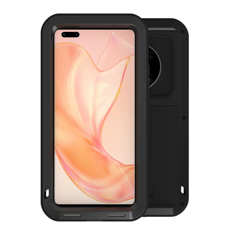 

Heavy Duty Shockproof Armor Metal Phone Case Build-in Screen Protector Full Body Protection Cover For Huawei Mate 40 Pro Plus