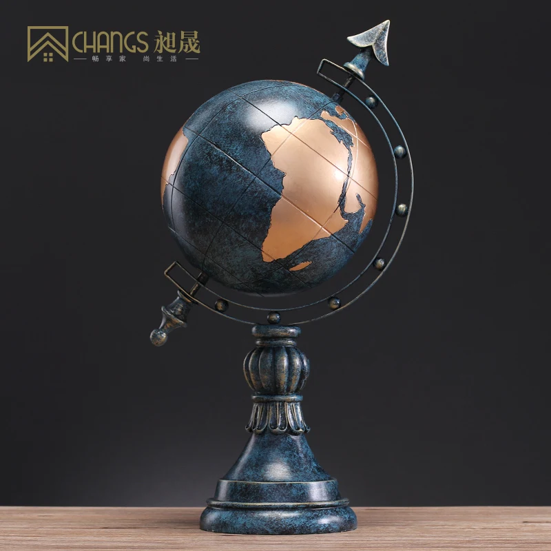 

Vintage American Figurines Resin Creative Globe Abstract Living Room Ornaments Crafts Decoracion Hogar Home Accessories DA60XB