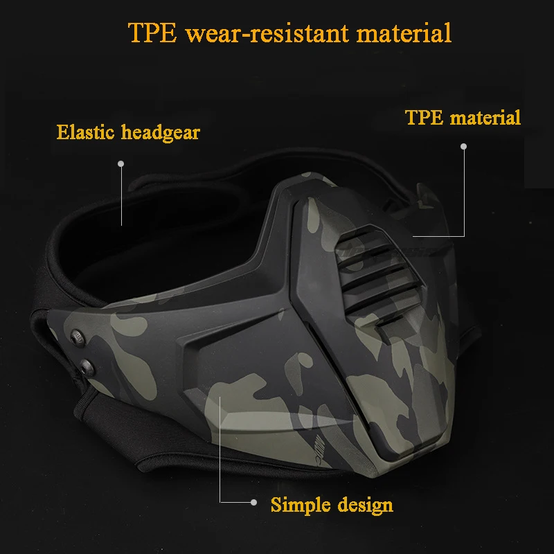 Армейская Военная пейнтбольная маска на половину лица защитная тактическая для