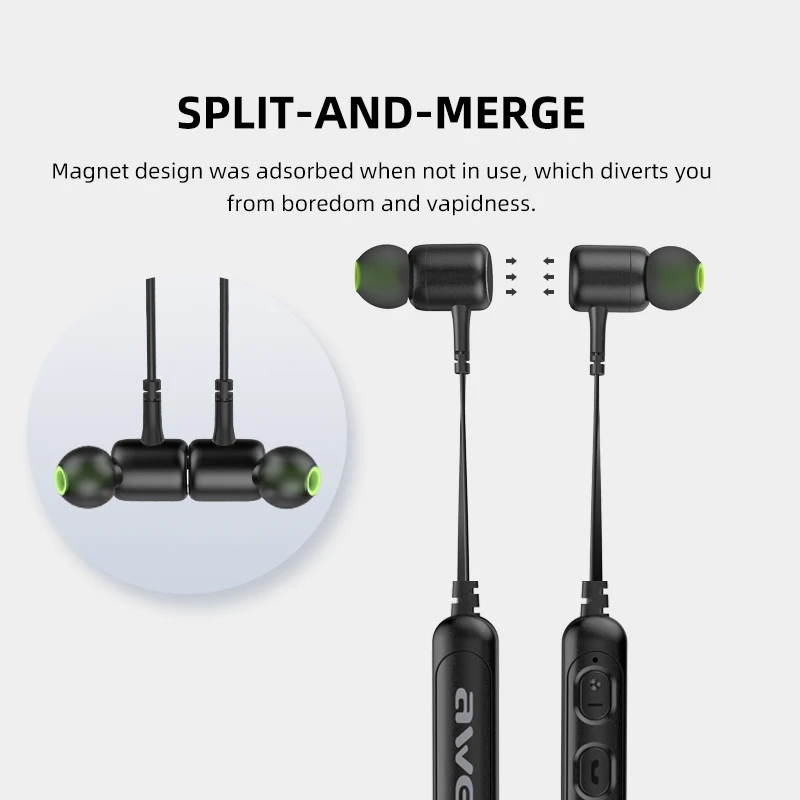 Беспроводные Bluetooth-наушники Awei G30BL магнитная спортивная Гарнитура для бега