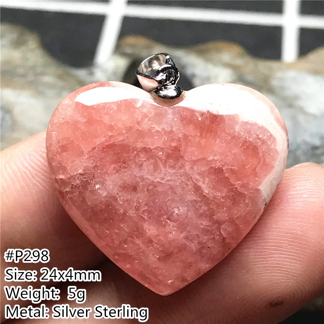 Натуральный Красный Родохрозит сердце кулон для женщин леди 925 серебро Аргентина
