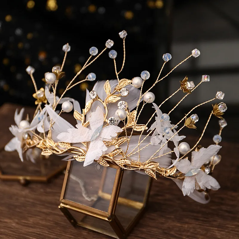 Handmade Crystal High Flower Tree Tiaras And Crowns Wedding Headband Headpiece Bridal Hair Piece Prom Pageant Accessories Gifts |